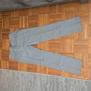 BLACK/WHITE PATTERN STRAIGHT LEG STRETCH TROUSER